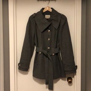 Womens grey wool blend coat